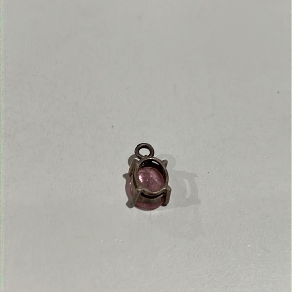 Nice simple CZ pink pendant sterling silver - Picture 2 of 5